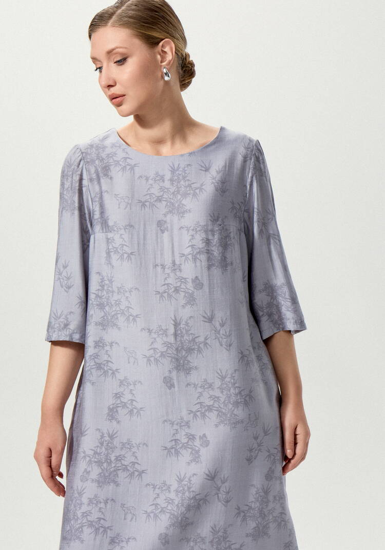 Платье изо льна с принтом свободного кроя шир.  750, рис. 10