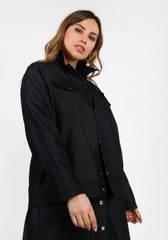 Рубашка джинсовая на кнопках шир.  580, рис. 9