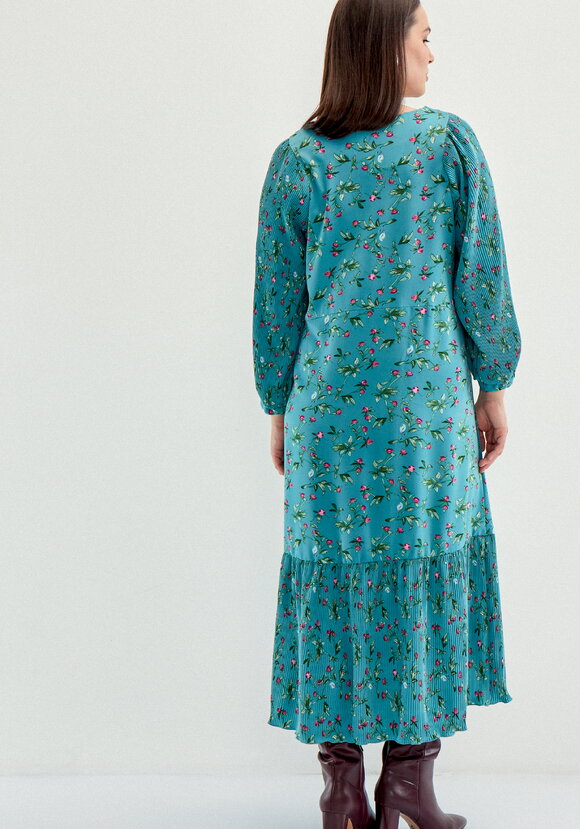 Платье с плиссировкой в цветочный принт шир.  580, рис. 13