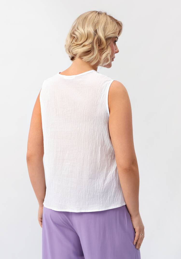 Майка ажурная из шитья с круглым вырезом шир.  750, рис. 3