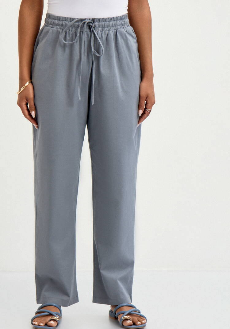 Брюки прямые изо льна с карманами шир.  750, рис. 12