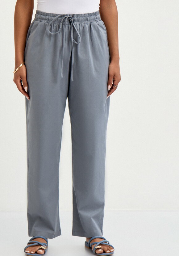 Брюки прямые изо льна с карманами шир.  580, рис. 12