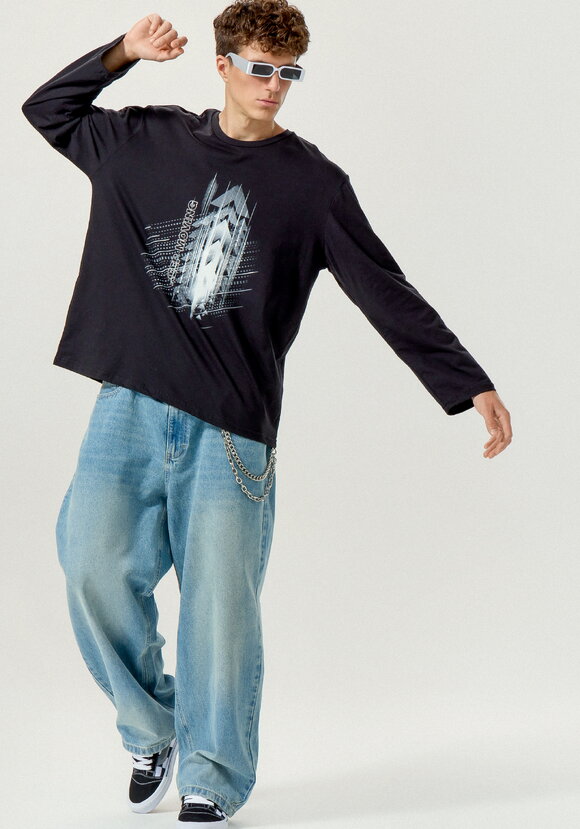 Комплект мужских лонгсливов с принтом шир.  580, рис. 37