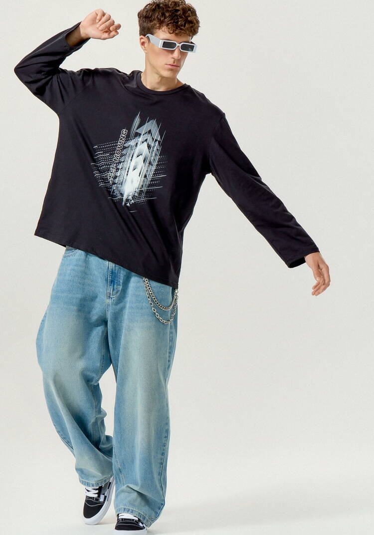 Комплект мужских лонгсливов с принтом шир.  750, рис. 37