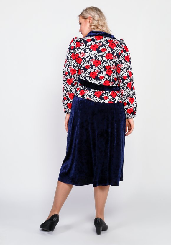 Платье комбинированное с декором из камней шир.  580, рис. 8