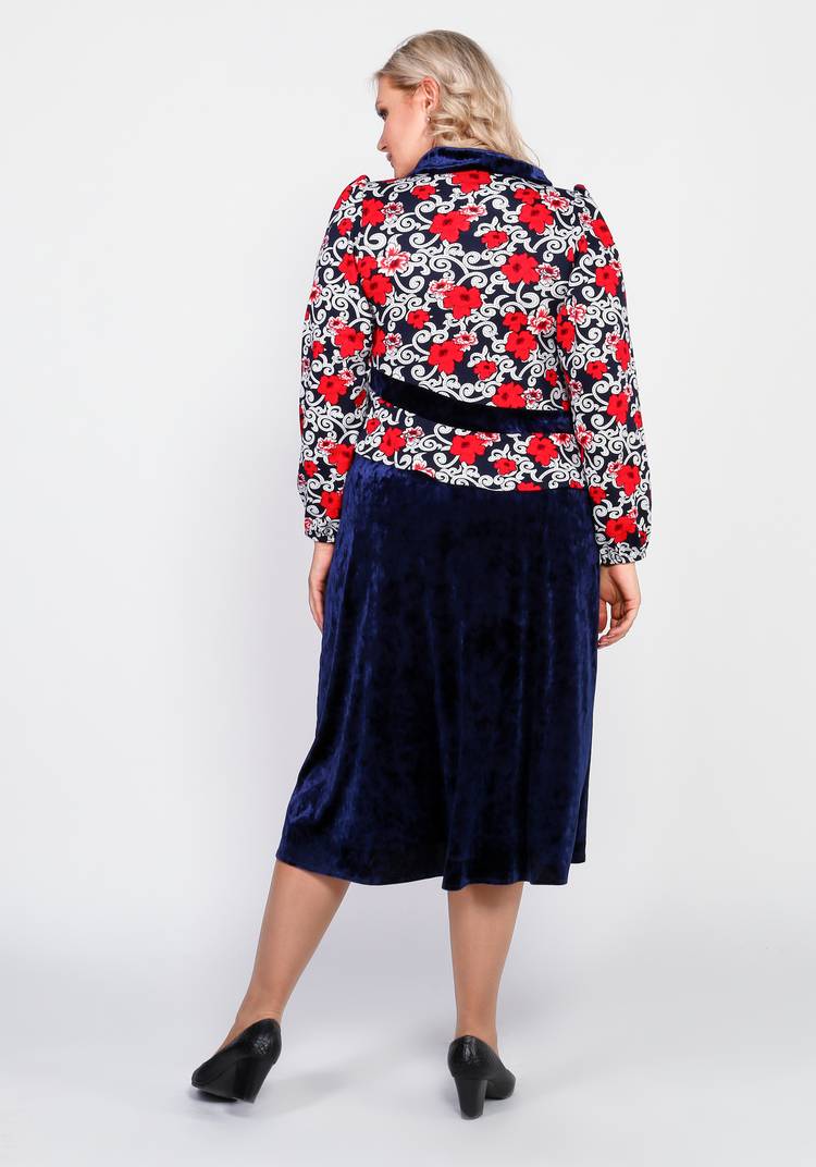 Платье комбинированное с декором из камней шир.  750, рис. 8