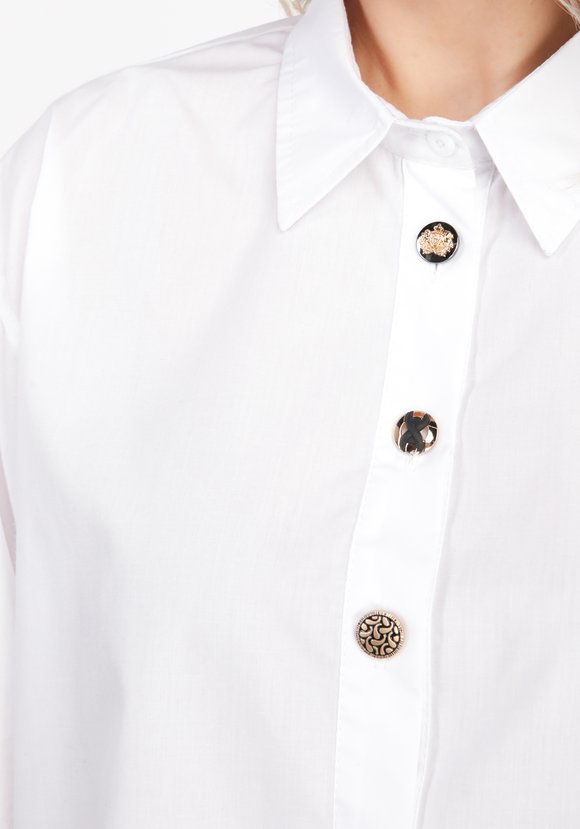 Блуза свободная на супатной застежке шир.  580, рис. 8