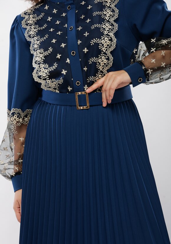 Платье с ажурным кружевом шир.  580, рис. 37