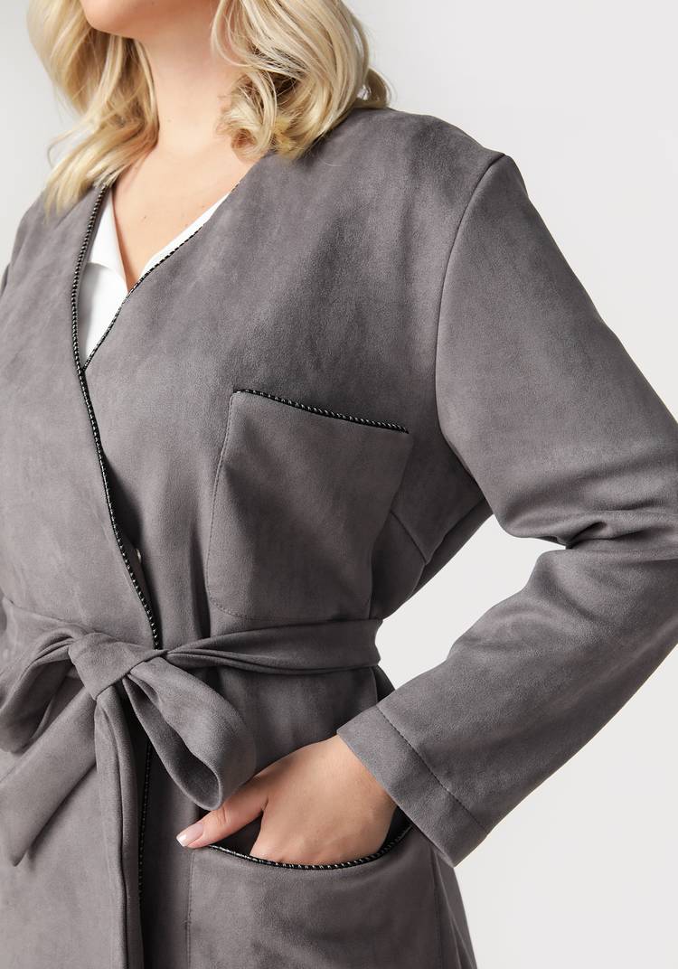 Жакет с карманами из эко-замши шир.  750, рис. 8