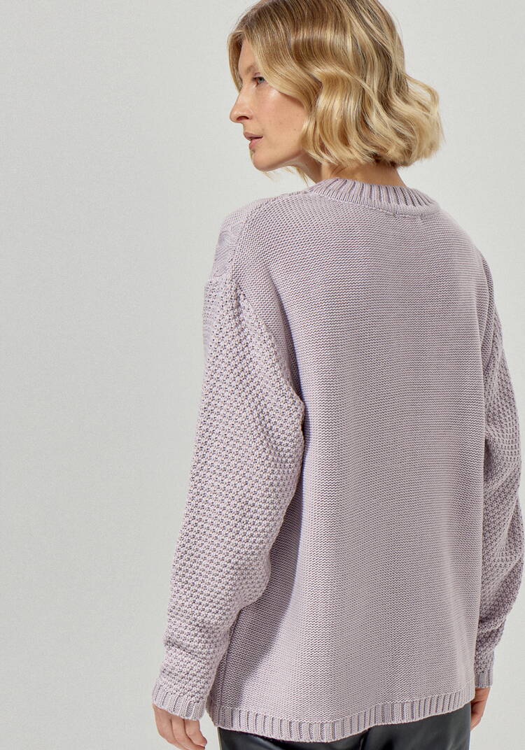 Джемпер с комбинированным фактурным рисунком шир.  750, рис. 24