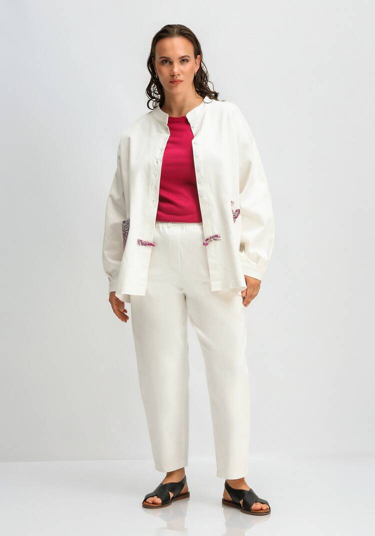 Брюки с контрастной отделкой шир.  750, рис. 18