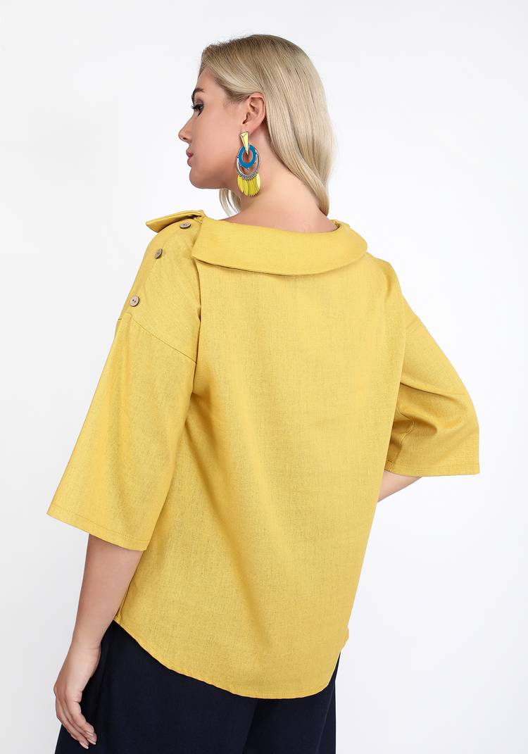 Блуза с декоративным воротом шир.  750, рис. 3