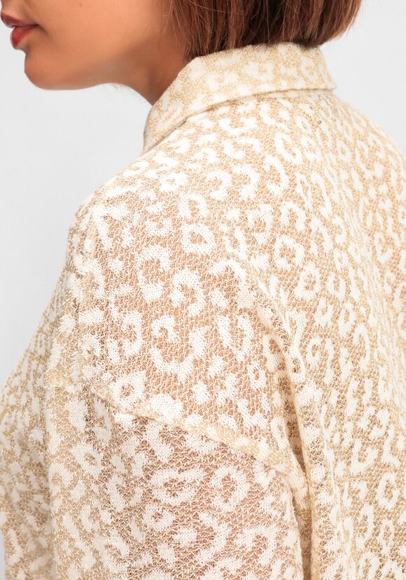 Рубашка ажурная с леопардовым принтом шир.  580, рис. 7