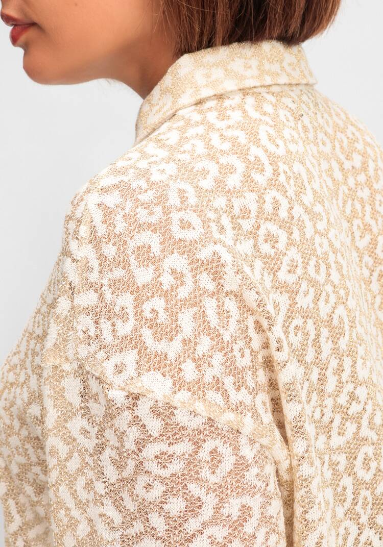 Рубашка ажурная с леопардовым принтом шир.  750, рис. 7