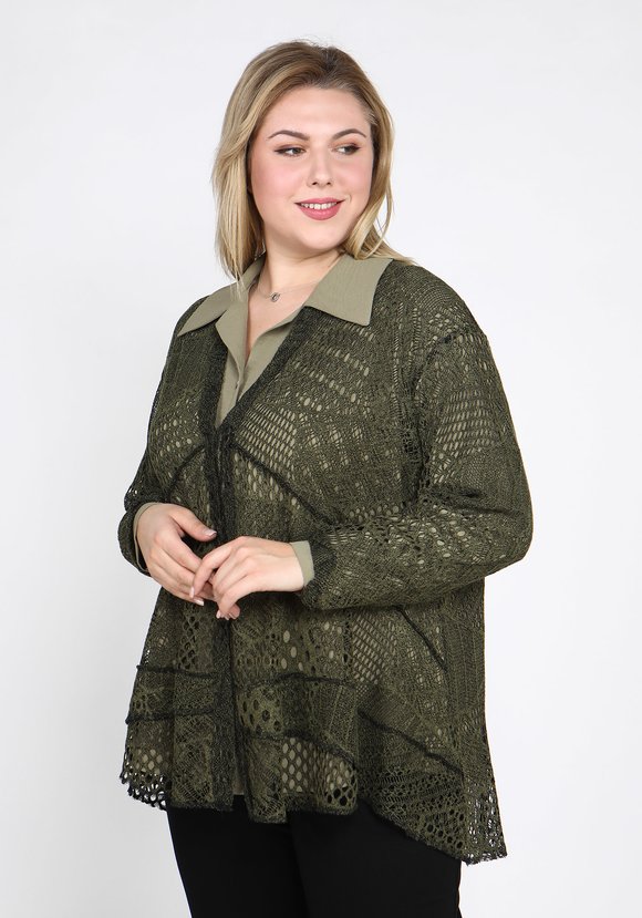 Кардиган из кружевного полотна шир.  580, рис. 4