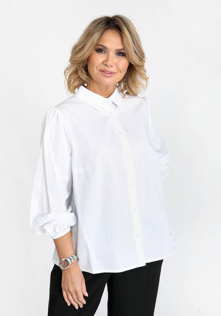 Блуза хлопковая с объемным рукавом на резинке шир.  750, рис. 6