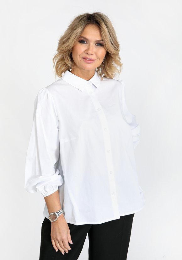 Блуза хлопковая с объемным рукавом на резинке шир.  580, рис. 6