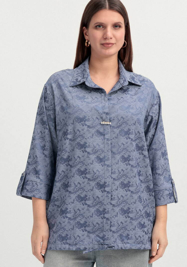 Блуза из шелка с рисунком шир.  750, рис. 4