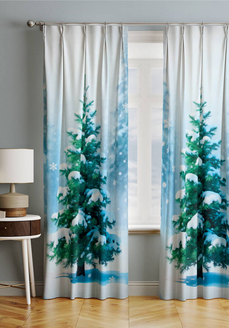 Штора Зимний сюжет шир.  750, рис. 2