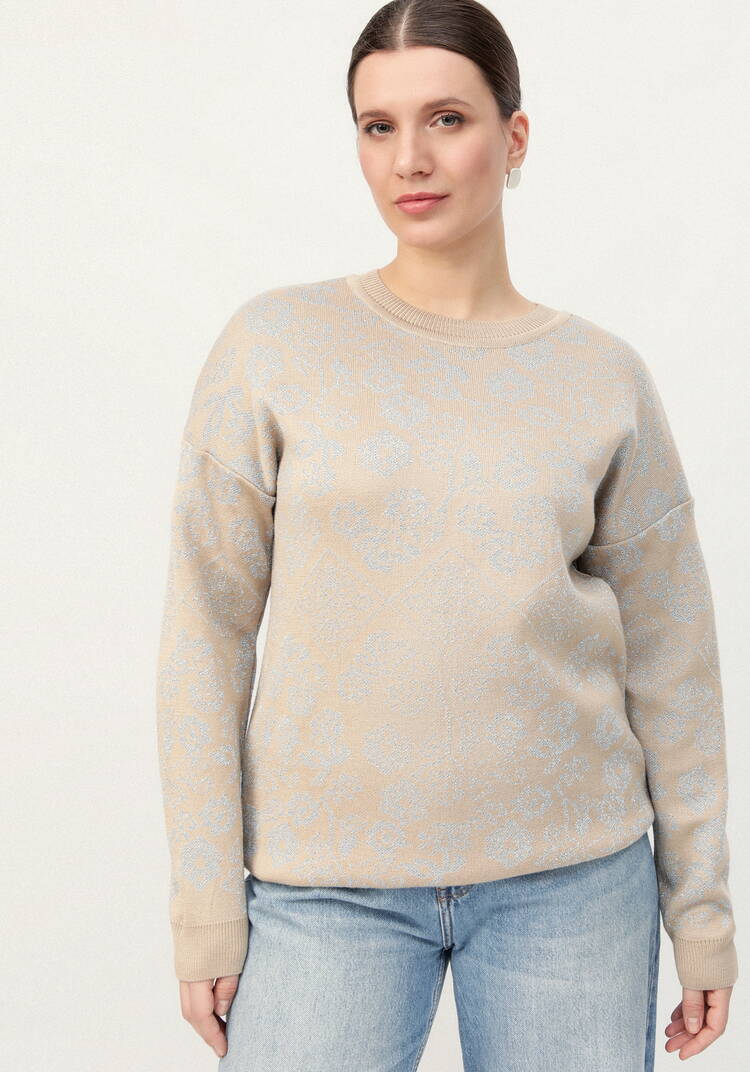 Джемпер с цветочным орнаментом из метанити шир.  750, рис. 11