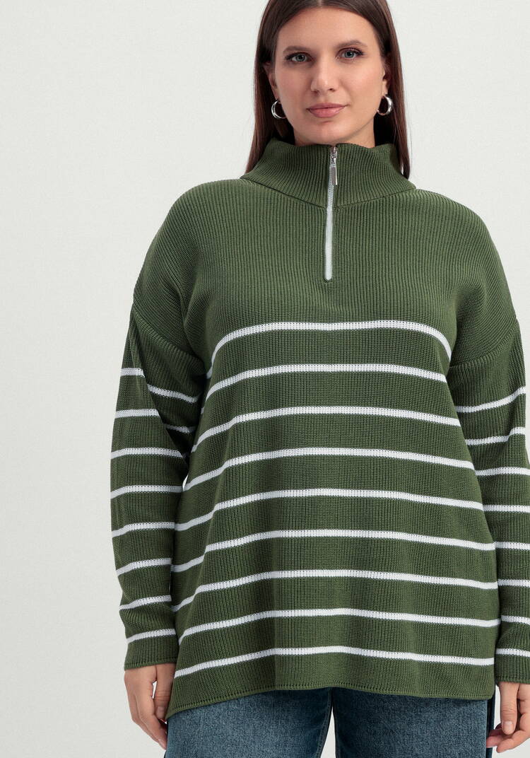 Джемпер в полоску с воротником-поло на молнии шир.  750, рис. 44