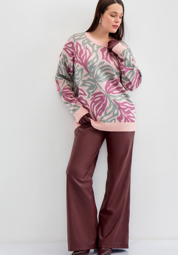 Джемпер с растительным принтом и манжетами шир.  580, рис. 3