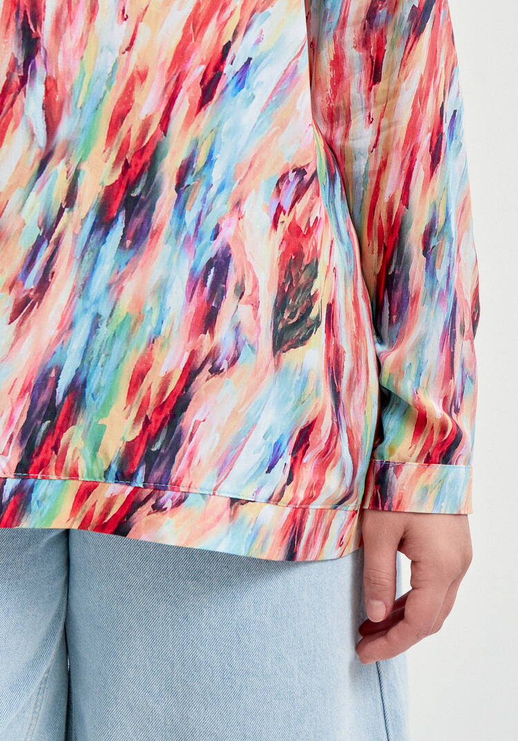 Блуза базовая с планкой на груди шир.  750, рис. 6