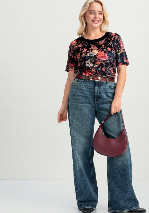 Блуза из бархата с цветочным рисунком шир.  580, рис. 2