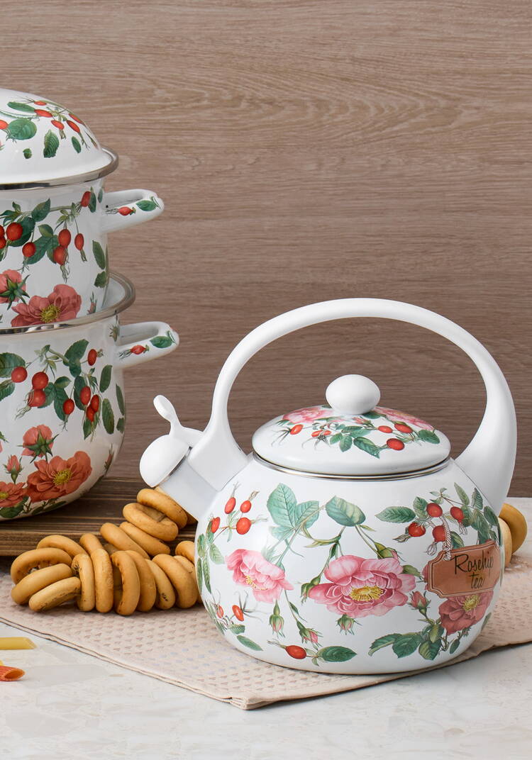Чайник эмалированный Шиповник шир.  750, рис. 2