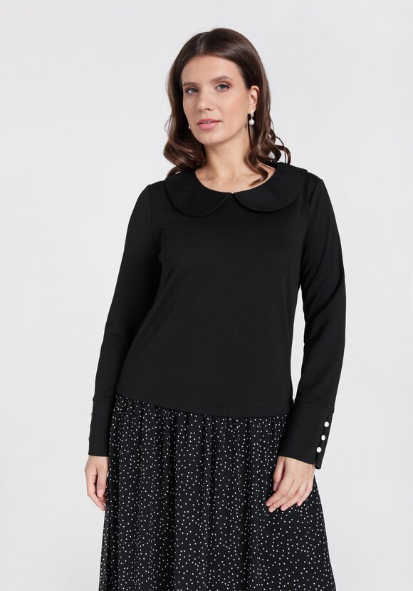 Платье с комбинированной тканью шир.  580, рис. 2