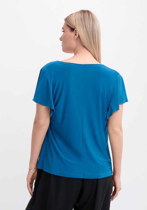 Блуза с оригинальным рукавом и стразами шир.  580, рис. 19