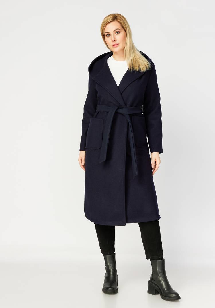 Пальто удлиненное с поясом и капюшоном шир.  750, рис. 12