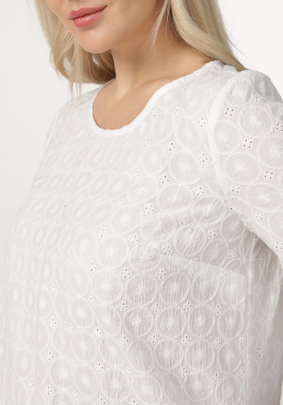 Блуза из шитья с воланом по низу рукава шир.  580, рис. 4