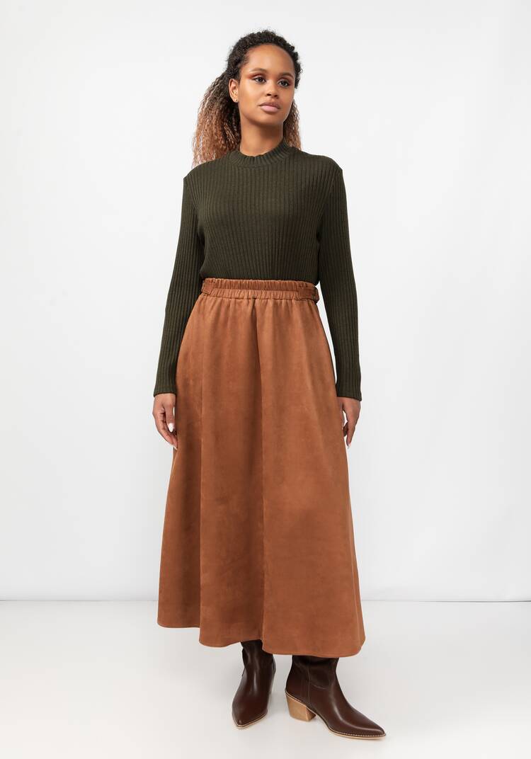 Юбка из экозамши А-силуэта шир.  750, рис. 7