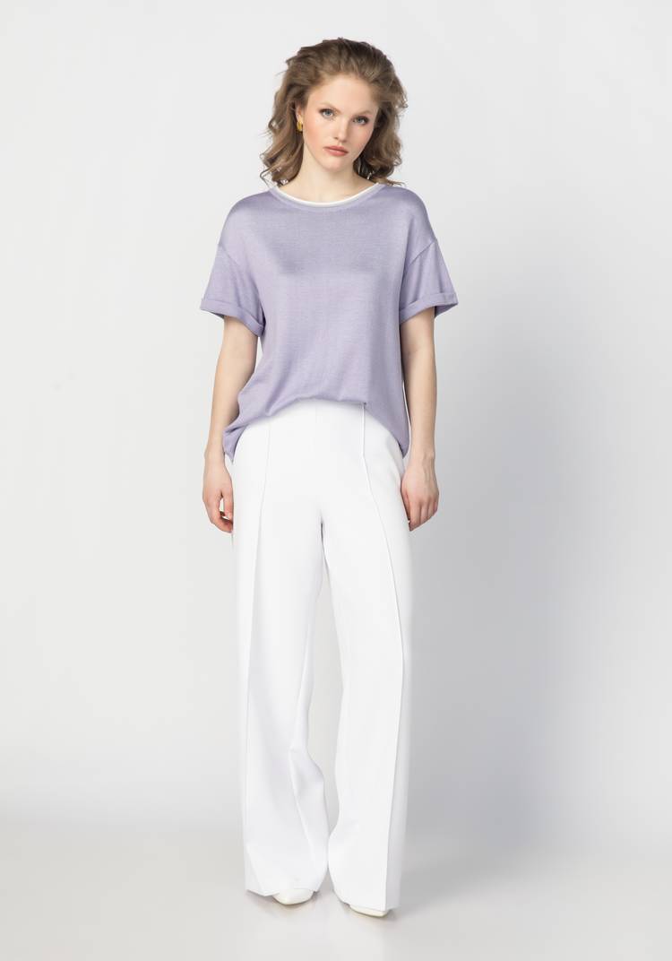 Футболка с отделкой по горловине шир.  750, рис. 23