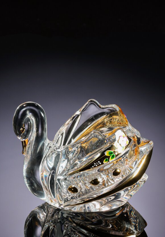 Икорница с ложкой Лебедь шир.  580, рис. 2