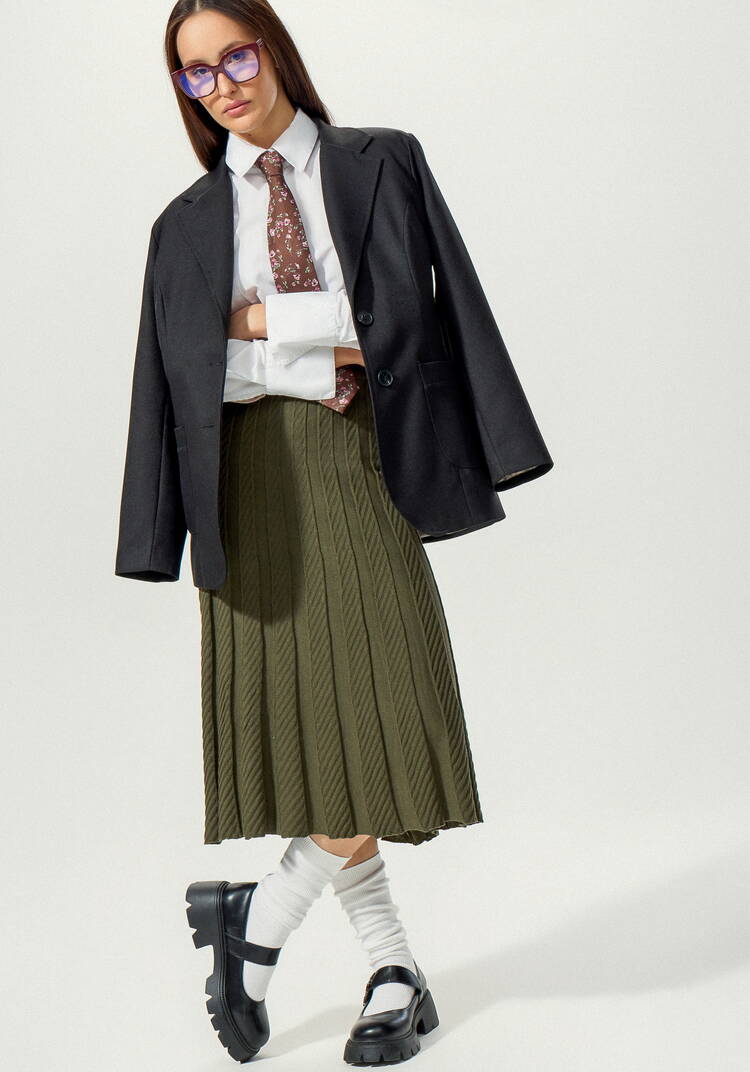 Юбка плиссе в вертикальную полоску шир.  750, рис. 7