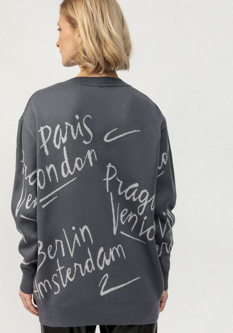 Туника с принтом леттеринг шир.  750, рис. 3