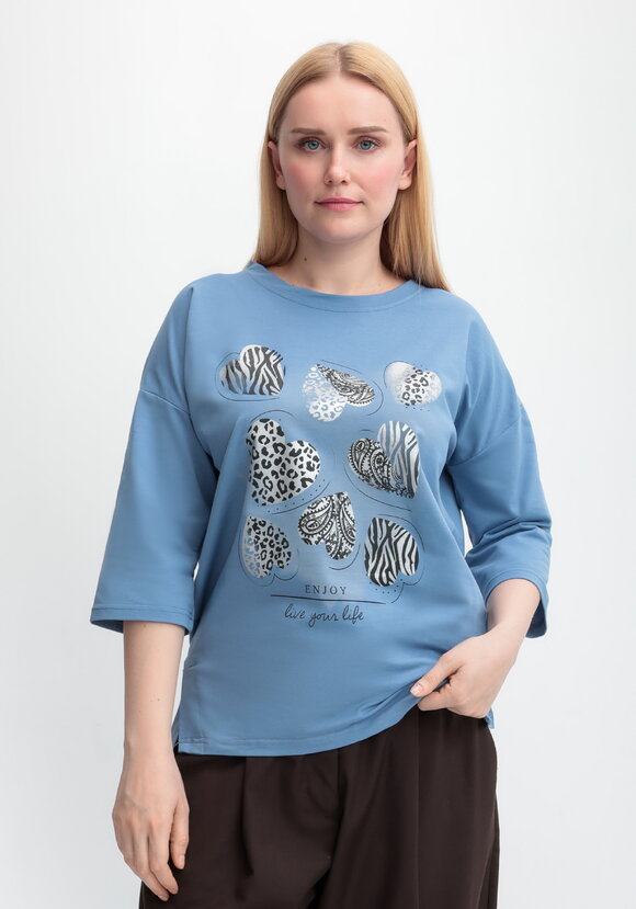 Блуза с принтом Сердца шир.  580, рис. 13