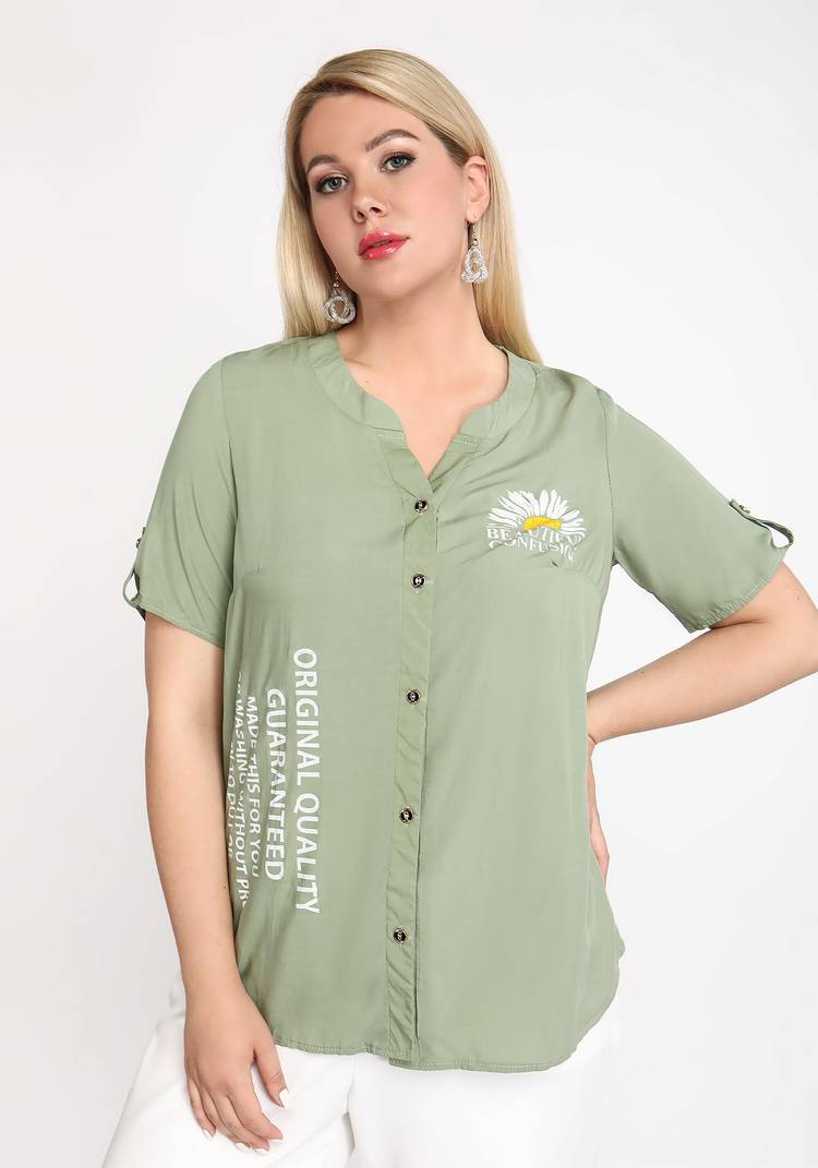 Блуза-рубашка Ромашковое счастье шир.  750, рис. 1