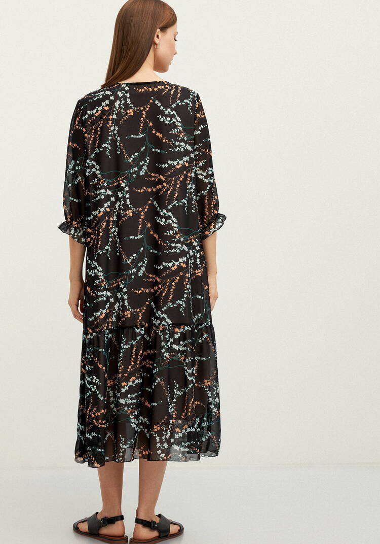 Платье с цветочным принтом шифоновое шир.  750, рис. 19