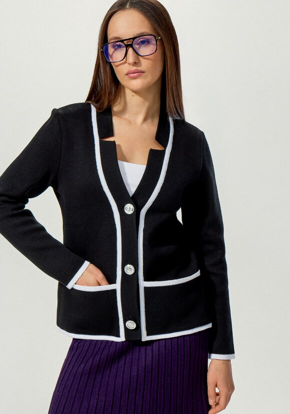 Жакет женский с контрастным кантом шир.  580, рис. 24