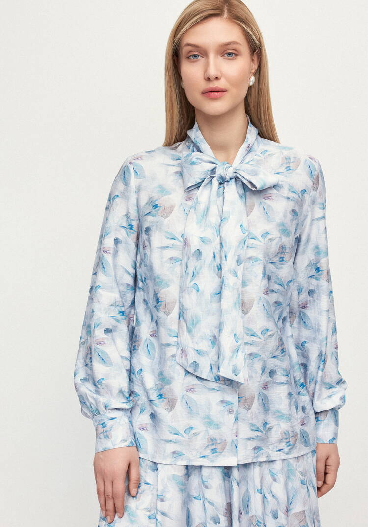 Блуза с бантом по вороту Эмма шир.  750, рис. 4