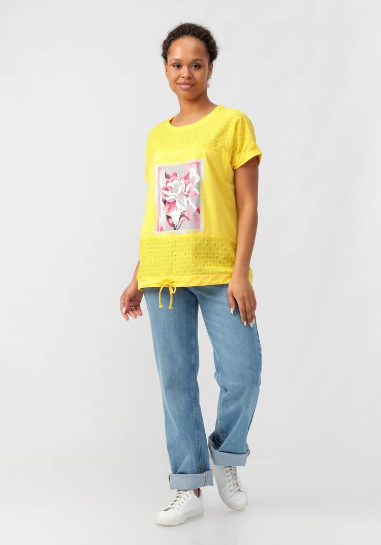 Блуза с принтом и ажурными вставками шир.  750, рис. 27