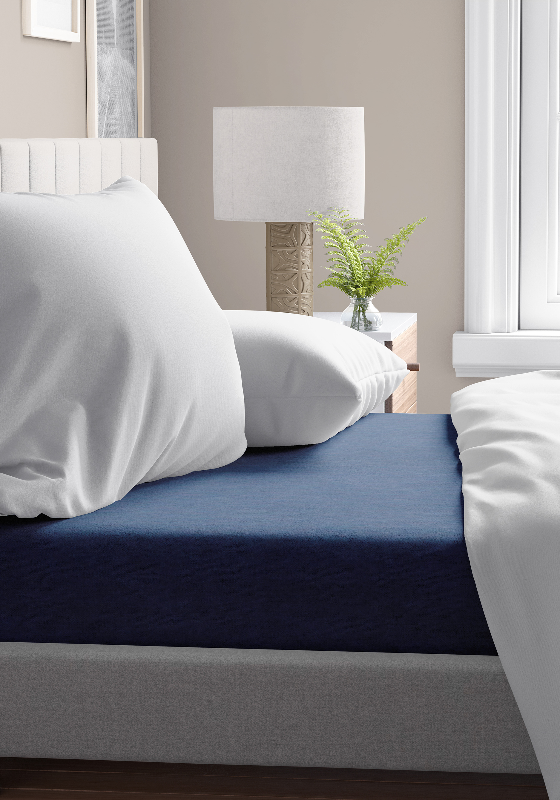 

Простыня перкаль однотонная, Синий