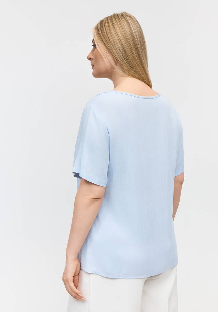 Блуза с кружевной отделкой свободного кроя шир.  750, рис. 9