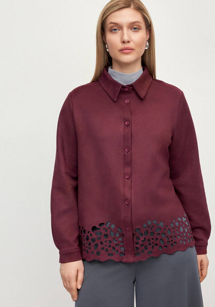 Рубашка замшевая с ажурным узором Веста шир.  750, рис. 12