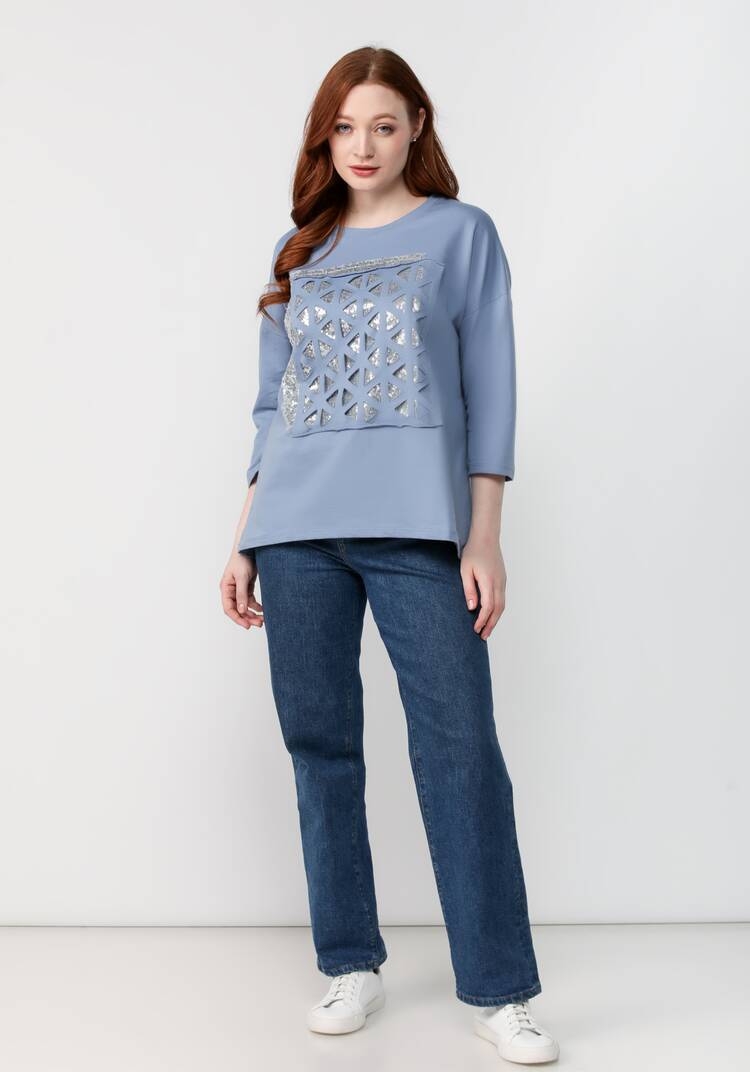 Джемпер Сверкающий принт шир.  750, рис. 24