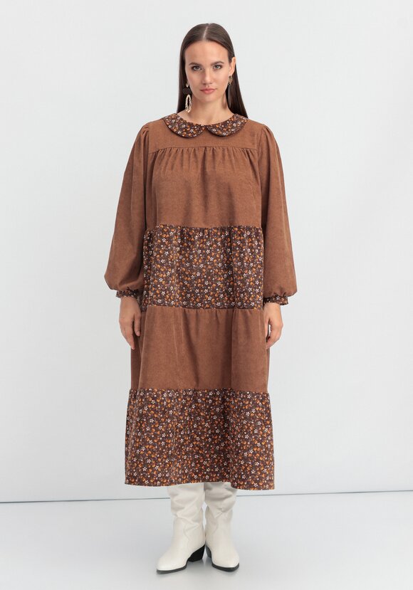 Платье из микровельвета ярусное шир.  580, рис. 21