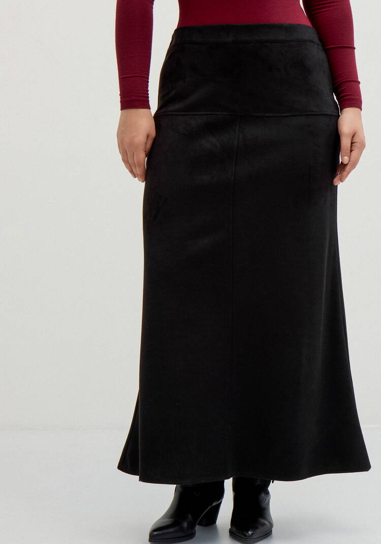 Юбка из экозамши на кокетке шир.  750, рис. 4